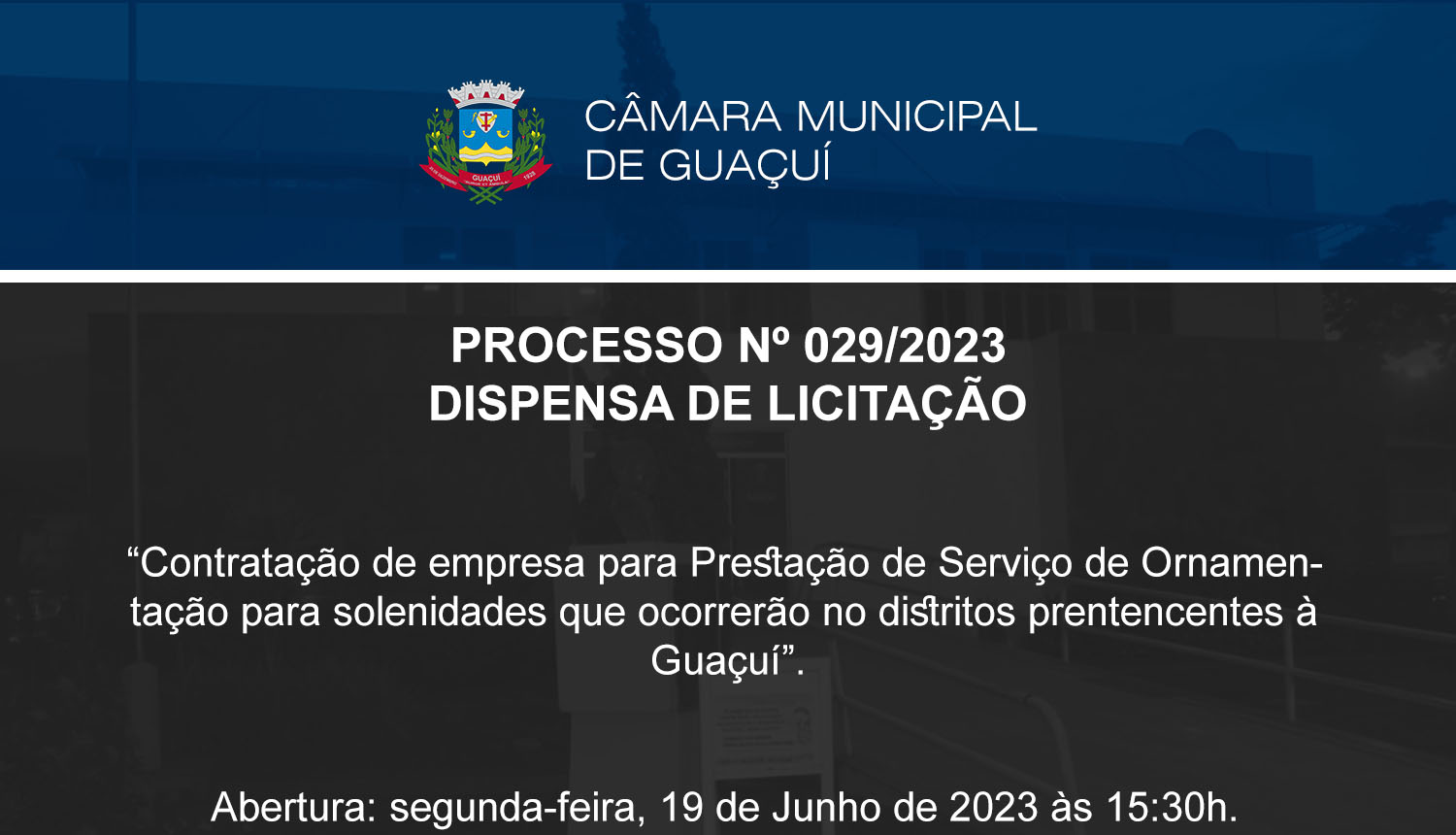 DISPENSA DE LICITAÇÃO.